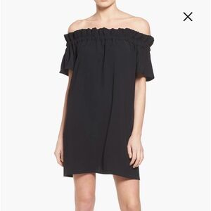PLEIONE Off Shoulder Mini Black‎ Dress, Size Medium